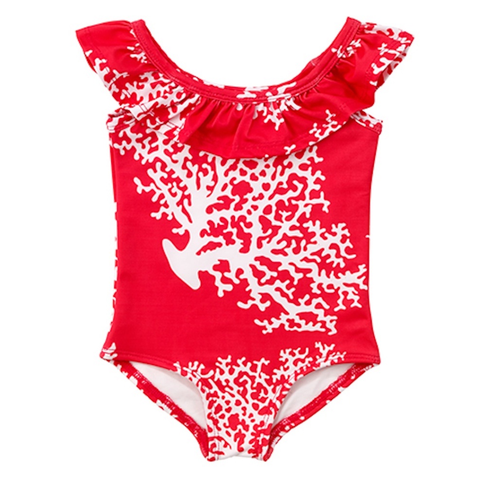 NWT MasalaBaby Flounce SeaCoral Swimsuit